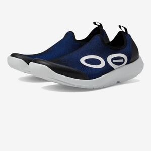 New OOFOS Men's OOmg Sport Casual Blue And Black Shoes